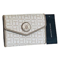 Billetera Trifold Tommy Hilfiger para Mujer Beige